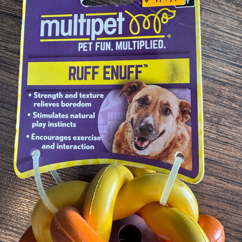 Ruff Enuff Dog Toy - Vibrant Yellow and Orange  Ball